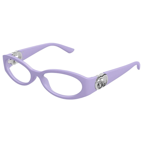 Gucci GG1693O 003 52mm Oval Eyeglasses Women's Violet with Silver