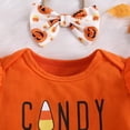thumbnail image 4 of Okbabeha Baby Girl Halloween Outfit Pumpkin Patch  one-piece  Romper Jumpsuit+Pumpkin Pants Bell Bottom Headband Set Fall Clothes, 4 of 8