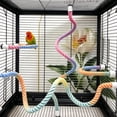 thumbnail image 5 of Parrot Climbing Rope Perch, Extra Large Gradient Color, 31.5 Inch Bendable Spiral, 1 Piece Pack, for Large Parrots Bird Cage Grinding Claw Standing Play Toys, 5 of 5