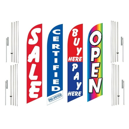 4 Swooper Flags With 4 Pole Kits Sale Certified Pre Owned Buy Pay Here Open