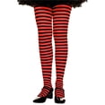 thumbnail image 1 of Music Legs Collants Rayés pour Filles, Petit, Noir & Rouge, 1 of 1