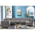 thumbnail image 3 of Meridian Furniture Alina Grey Velvet Modular Sectional, 3 of 17