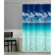 Ocean Blue PEVA Shower Curtain, 70" x 72", Zenna Home Escape Photoreal Sea and Sky Design