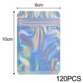 thumbnail image 5 of Bolsas Ziplock holográficas HRX Package, 14 x 20 cm, bolsas de aluminio Mylar sellables para dulces, para envasar cera derretida, bolsas para muestras de alimentos (paquete de 50), 5 of 5