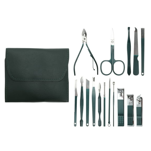 Unique Bargains 1 Set Nail Clippers Set Toenail Clippers Blackish Green