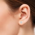 thumbnail image 2 of 2 Carat Oval Cut White Diamond 14K White Gold Plated Solitaire Stud Earrings, 2 of 2