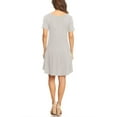 thumbnail image 3 of Women's Casual V-Neck Short Sleeves Solid Casual Dress, 3 of 4