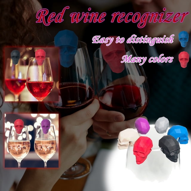 TIMIFIS Kitchen Gadgets Silicone Wine Glass Identifier Identifier Marker Wine Glass Label Red Wine