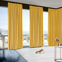 Amay Blackout Double Pinch Pleat Curtain Panel Mustard Yellow 50"W x 156"L- 1Panel