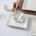 thumbnail image 3 of 24-Piece Classic Square Dinnerware Set for 6-Off White Plates, 3 of 6