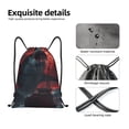 thumbnail image 4 of Xecao Red Moon Shark Sailboat Pattern Sports Drawstring Backpack - String Swim Gym Bag with Wet Proof Pocket for Women&Men-Medium, 4 of 6