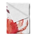 thumbnail image 2 of Animal Soft Flannel Fleece Throw Blanket, Watercolor Art Illustration of King Crab Ink Splatter Design, Cozy Plush for Indoor and Outdoor Use, 60" x 80", Dark Coral Vermilion, by Ambesonne, 2 of 5