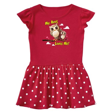 

Inktastic My Aunt Loves Me Owl Gift Toddler Girl Dress