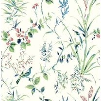 Brewster Mariko Green Botanical Paste The Wall Non Woven Wallpaper, 20.5-in by 33-ft, 56.4 sq. ft.