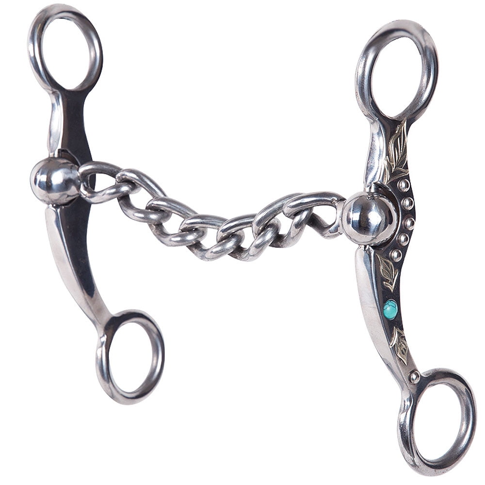 5 1/4" Professional Choice Silver Feather Shank Chain Horse Mouth Bit