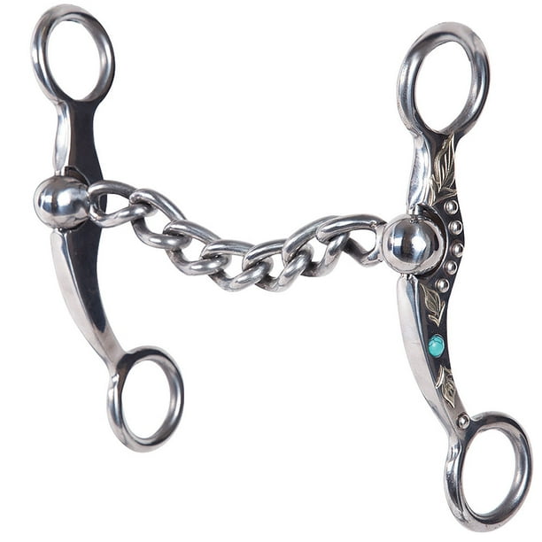 5 1/4" Professional Choice Silver Feather Shank Chain Horse Mouth Bit