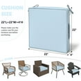 thumbnail image 5 of Kimunuk Outdoor Chair Cushions set of 2, 22" x 22" Zipped Waterproof Outdoor Seat Cushions Couch Pads with Ties for Patio Furniture, Light Blue, 5 of 6