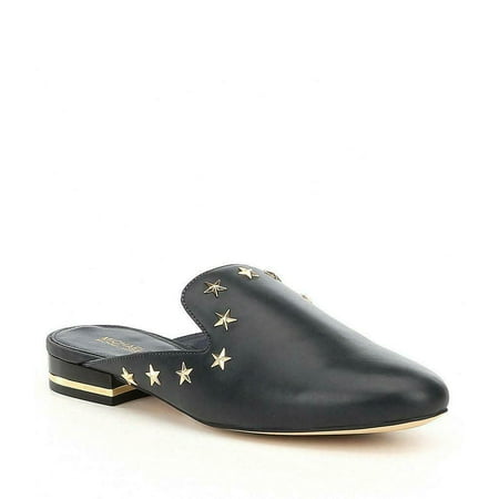 

Michael Kors Natasha Admiral Black Leather Studded Stars Pointed Toe Slides 8 M New