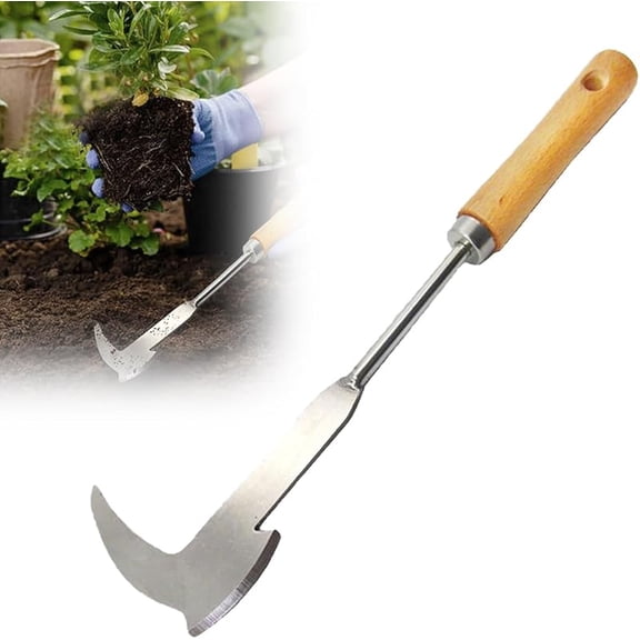 Crevice Weeding Tool, Long Handle Stainless Steel Weed Remover Tool, 2025 Upgrade Handheld Weed Puller, L-Shaped Gardening Crack Weeding Sickle (B)