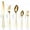 Gold, variant on Stainless Steel Knife Set Cutlery Set 5-Piece Stainless Steel Cutlery Set Knife Spoon and Fork Set Cutlery Set Mirror Polished Smooth Edges Hand Wash Recommended
