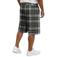thumbnail image 5 of Delconic Men Retro Tartan Plaid Quick Dry Knee Length Casual Shorts Elastic Drawstring Waist Side Pockets Loose Fit Short Pants For Summer Beach Gym Hiking Daily Black L, 5 of 5
