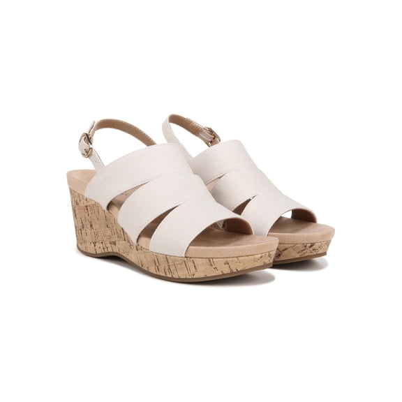LifeStride Women's Darby Slingback Wedge Sandal Bone 6M