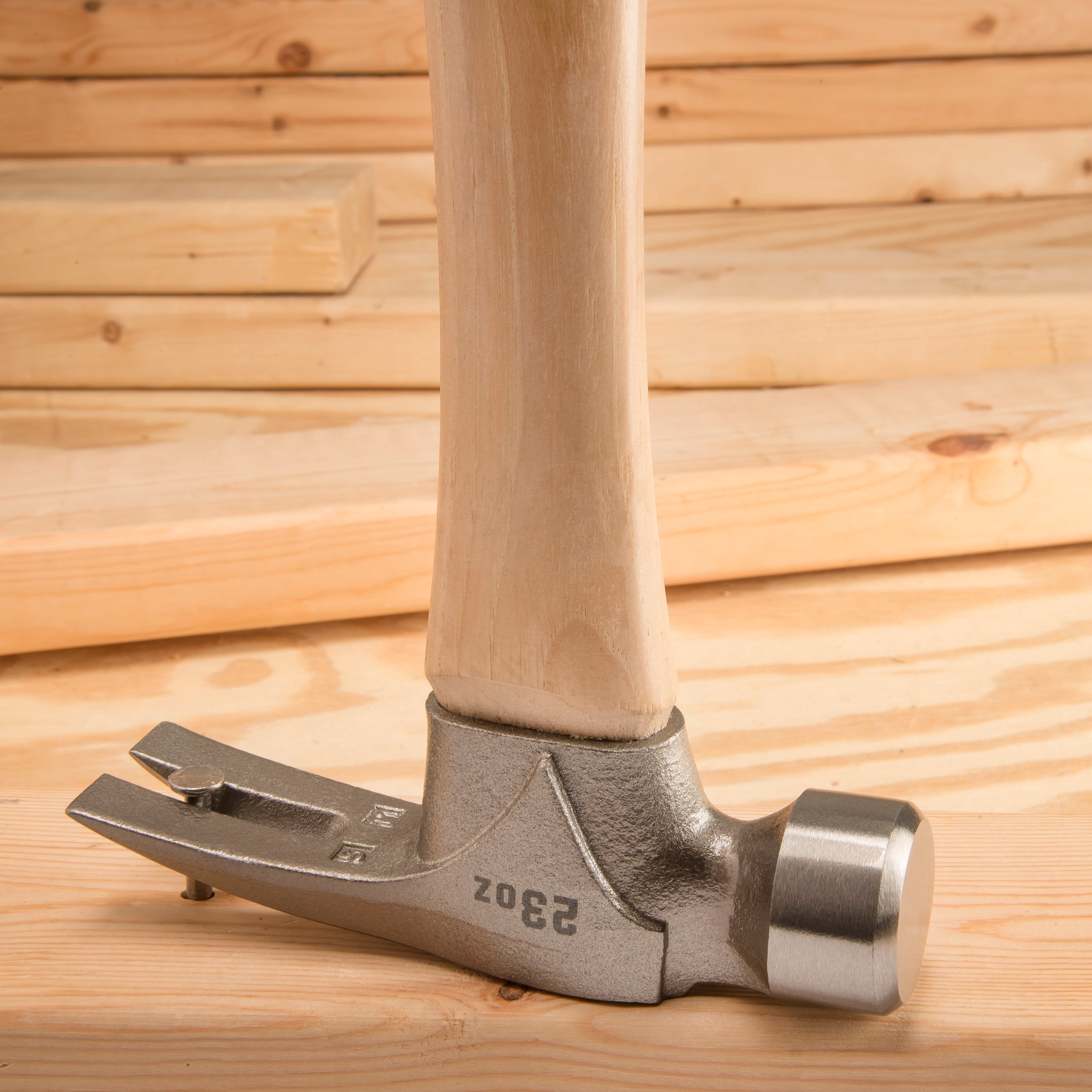 ESTWING Pro California Hammer - 23 oz Rip Claw Hammer with Smooth Face & Hickory Wood Handle - MRW23LS