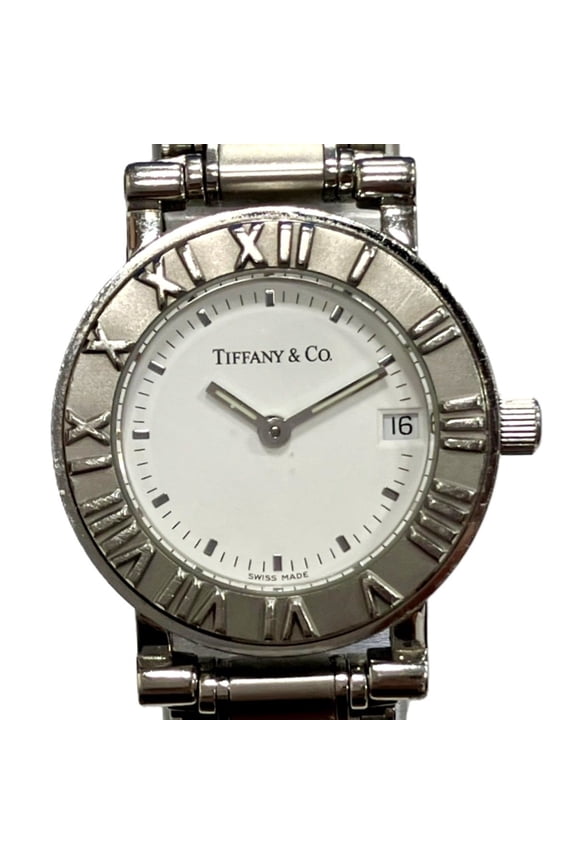 Pre-Owned Tiffany & Co. Atlas watch, total weight 53.8g, stainless steel, quartz movement,...