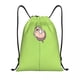 thumbnail image 2 of Mochila con cordón para gimnasio, bolsa deportiva con cordón para hacer ejercicio, diseño de robot Dib verde de Invader Zim Gir, 2 of 5