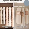 thumbnail image 3 of Space Saving Hanging Garment Bag with Self Compression Zipper, Space Saver Coat Storage Bag, Dust Cover Clothes Bags for down Coat, Travel Bags with Hanger, For Closet Storage (Beige, L), 3 of 7