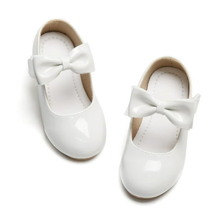 

Toddler Flower Girl White Dress Shoes Size 10 - Girl Ballet Flats Wedding Party