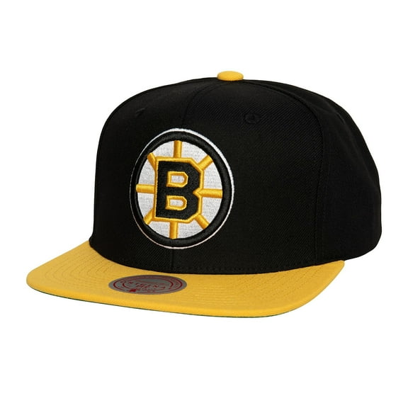 Men's Mitchell & Ness Black Boston Bruins Core Team Ground 2.0 Snapback Hat