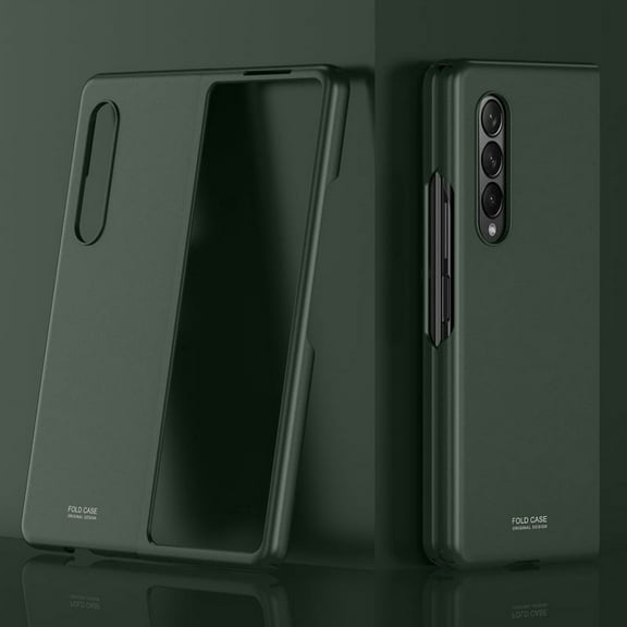 Galaxy Z Fold 3 5G Case, PU Leather Thin Slim Durable Shockproof Protective Kickstand Flip Phone Case Cover for Samsung Galaxy Z Fold 3 5G,Darkgreen
