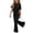Black, variant on BXJX Girls Outfit Sets Size 8 T, 2PC Short Sleeve Holiday Crew Neck T-Shirts and Flare Pants Sets Black