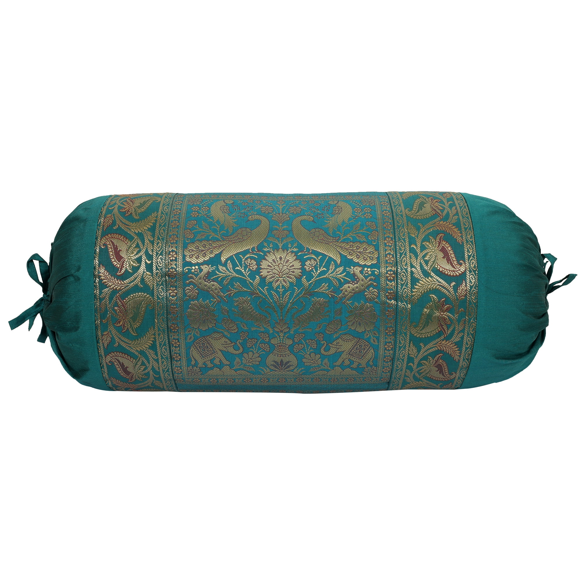 Stylo Culture Ethnic Polydupion Cylindrical Yoga Bolster Pillow Cover