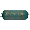 thumbnail image 3 of Stylo Culture Traditional Polydupion Cylindrical Tube Pillow Bolster Pillow Covers Dark Green Elephant Jacquard Brocade Border Large Couch Cylinder Cushion Covers (Set of 2) | 30x15 Inches (76x38 cm), 3 of 5