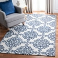 thumbnail image 2 of SAFAVIEH Micro-Loop Wichita Medallion Area Rug, Ivory/Blue, 5' x 5' Square, 2 of 7