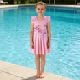 thumbnail image 2 of 5-6 T Swimsuit Girls Girls Long Sleeve Rash Guard Swimsuit UPF 50+ Sun Cute Design Swimwear For Toddler And Big Kid, 2 of 9