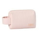 thumbnail image 1 of Organizador de artículos de tocador de viaje portátil, duradero y con cremallera, bolsa de maquillaje grande de cuero sintético rosa, 1 of 8