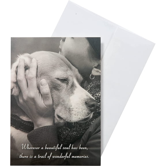 Dog Speak Wherever A Beautiful Soul Has Been, There Is A Trail of Wonderful Memories - Death Loss of Pet Sympathy Card