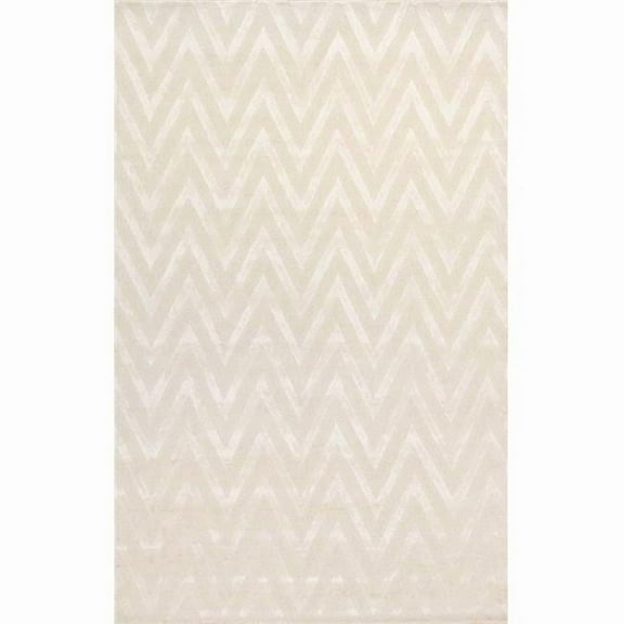 Pasargad Home Edgy 5' x 8' Hand-Tufted Silk and Wool Ivory Rug, For Indoor Space and all Age of Group