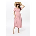 thumbnail image 5 of Yesfashion Women's Long Sleeve Maternity Dress V Neck Swiss Dot Casual Loose Short Dresses, 5 of 8