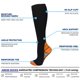 thumbnail image 3 of 1 par de calcetines deportivos de compresión, calcetines deportivos de nailon, Unisex (naranja degradado S/M), 3 of 3
