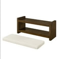 thumbnail image 5 of GZXS 2-Tier Entryway Bench, Accent Shoe Rack Bench with Ivory Padded Seat Cushion, for Small Space, Living Room, Bedroom - 40"L x 16.25"W x 18.5"H, 5 of 7