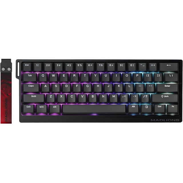 Teclado mecánico para juegos con interruptor magnético y cable MADLIONS MAD 60 HE 60 %