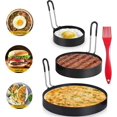 thumbnail image 1 of Anillos de huevo antiadherentes de 4 pulgadas, anillos de panqueques de acero inoxidable de 6 pulgadas, juego de anillos de parrilla de anillos de tortilla de 8 pulgadas, molde de cocina de huevo, 1 of 5