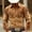 Brown, variant on Zysthvn Casual Mens Tops Big and Tall Western Cowboy Long Sleeve Fringe Fall Man Tee Shirt Solid Tassel Vintage Lapel Button Tops