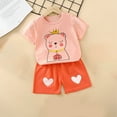 thumbnail image 2 of IROINNID Toddler Summer Clothes Cute Short Sleeve Puppy Print Casual Suit for Kids Baby Boys Girls 4-5 Years, 2 of 4