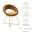 thumbnail image 4 of Modway Nouvelle 19" Velvet Dining Chairs in Gold/Cognac Brown (Set of 2), 4 of 8