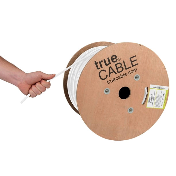 Truecable Cat6 Entierro Directo Blindado F/Utp 1000 Pies Resistente Al Agua Cmx Blanco 23 Awg Cobre Sólido Desnudo 550 Mhz Poe++ (4Ppoe) Cable Ethernet A Granel Con Certificación Etl